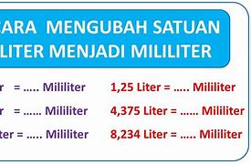 Cara Menghitung Liter Ke Mililiter